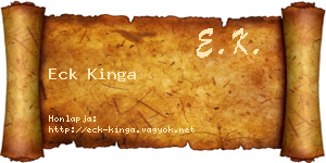 Eck Kinga névjegykártya